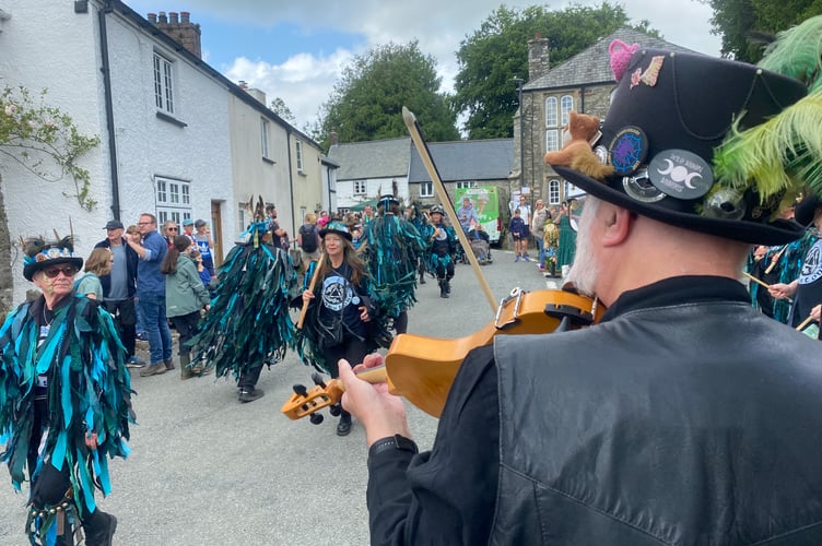 Morris dancers entertain at Buckland Fair. 