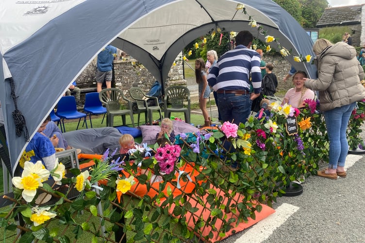 Buckland village summer fair staged it's own recreated 'village green' under cover.