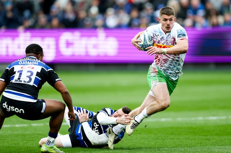 Luke Northmore scoring an opening try against the Bristol Bears.