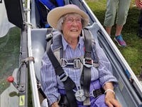 Buckland woman, 96, completes charity glider flight