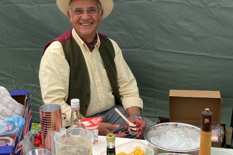 Pimms preparation at Mary Tavy Fayre. 