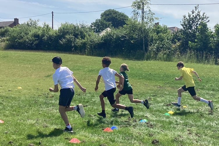 Sports Day on the new playing field at St James Primary School.