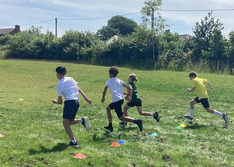 Sports Day on the new playing field at St James Primary School.