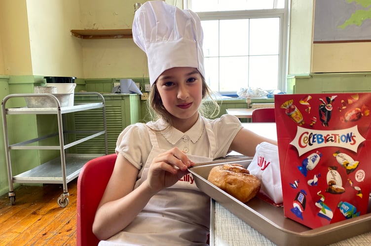 Lilly, 10, was crowned top baker for her cinnamon buns at Princetown Primary School bake-off competition.