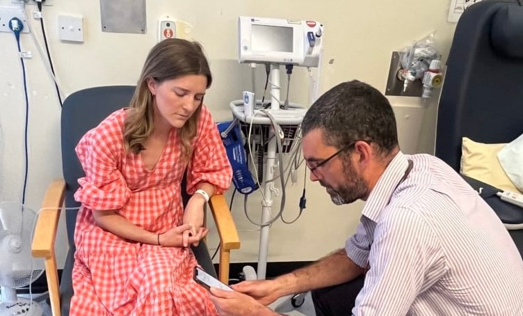 Hannah Robinson and Dr Nick Thomas the Diabetes Consultant treating Hannah at the Royal Devon and Academic Clinical Lecturer at the University of Exeter.