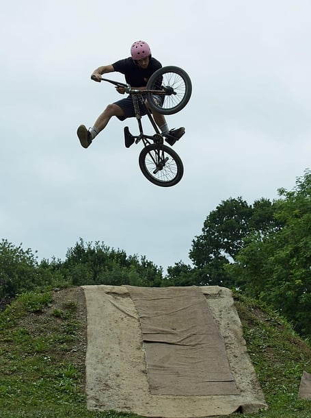 Young bikers acrobatics at Tavistock jam