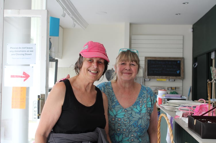 TASS charity shop customer Sue Jarman (left) and shop co-ordinator Debbie Holland regret the shop's closure. Picture by Zoe King.