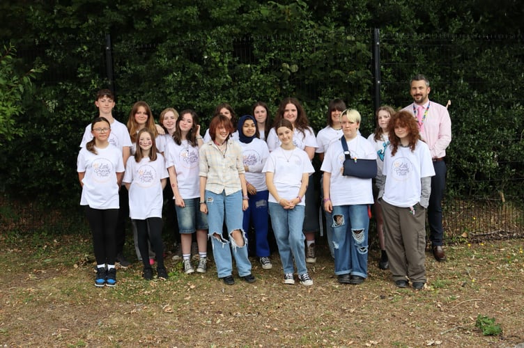 Flic, Suzy, Annabel, J, Aliyah, Izzy, Elijah, Faye, Charley, Emily, Ebba, Sofia, Merryn, Aine, Neha, Maya and Headmaster Gareth Smith.