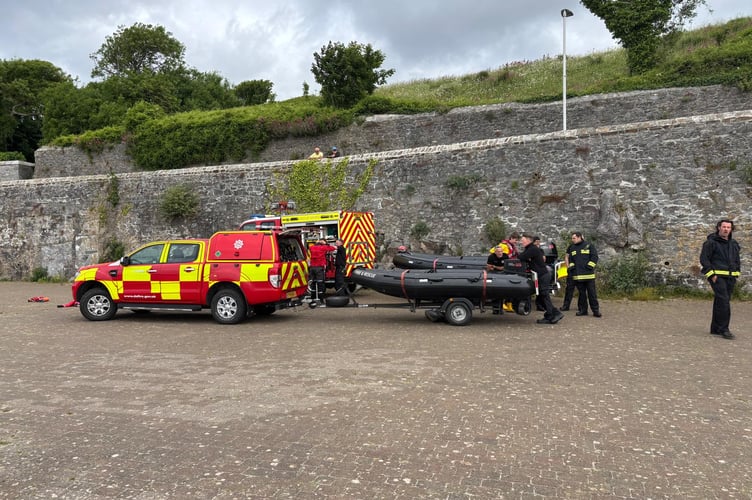 The Devon and Somerset Fire and Rescue Service Camels Head Technical Rescue Boat Team.
