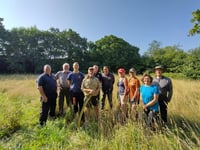 Green burial meadow cut for hay the traditional way