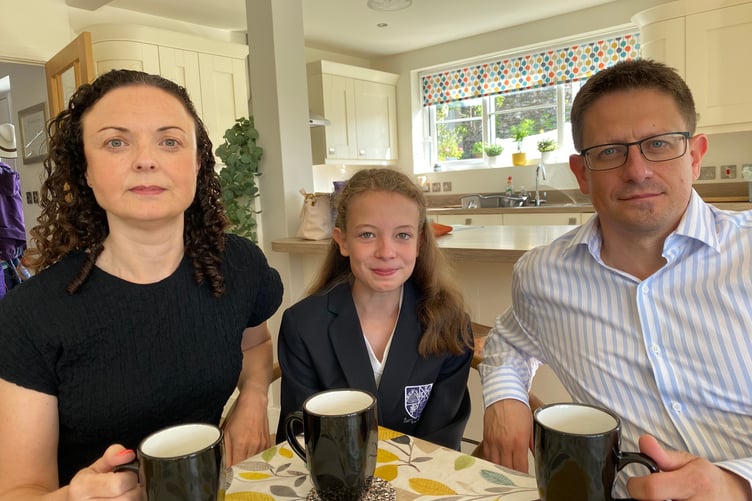 Evie Boon, of Whitchurch, is starting at Plymouth High School For Girls in September, but Stagecoach bus service changes will make life difficult for her and parents Michelle and Simon.