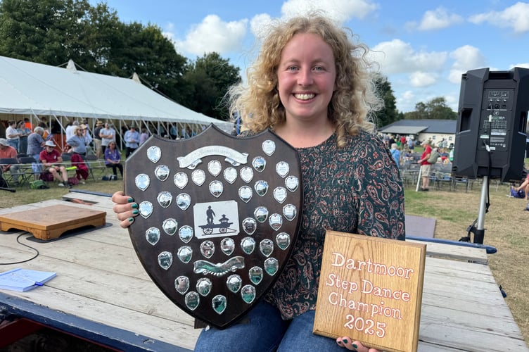 Beth Frangleton, winner of the 2025 Dartmoor Step Dance competition at the Dartmoor Folk Festival.  AQ 9264
