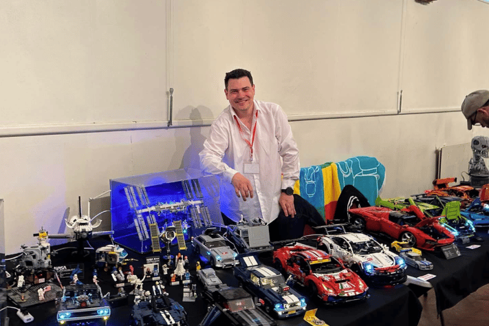 Simon Howlett, member of PlymLUG with his Lego creations.