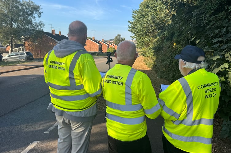 During the Crediton Speedwatch in Exhibition Road, Crediton on August 22.  AQ 1160
