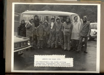 A team taking part in the Abbot's Way Walk in 1974.