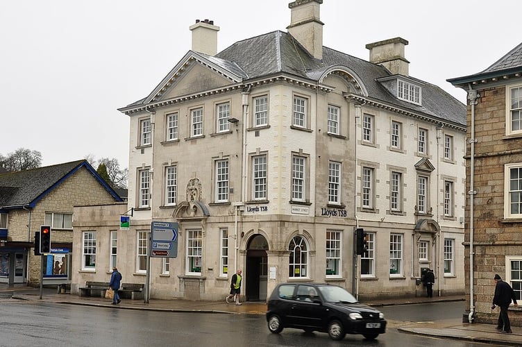 Lloyds Bank is situated on Fore Street in Okehampton.