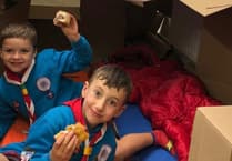 South Zeal Beavers sleep in cardboard boxes for scout hut funds