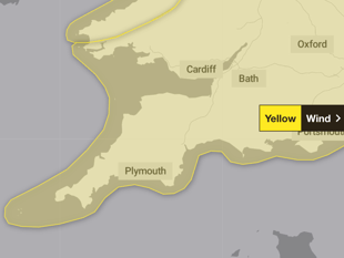 Storm Amy brings yellow wind warnings to the South West