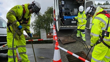 South West Water is asking householders to to avoid drain blockages by so-called fatbergs (comprising fat and wet wipes). Residents are asked to bin fat and wet wipes and not flush and pour down sinks. SWW workers are pictured clearing a blocked drain.