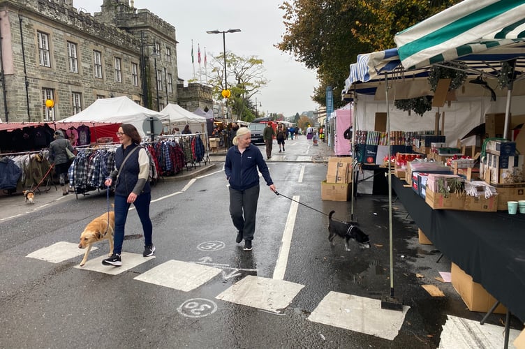 Tavistock Goose Fair is quiet now with some early browsers, but opens soon this morning and the streets will be full of visitors..