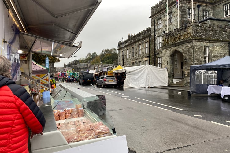 Tavistock Goose Fair is quiet now with some early browsers, but opens soon this morning and the streets will be full of visitors enjoying food, entertainment, craft and produce stalls all day.