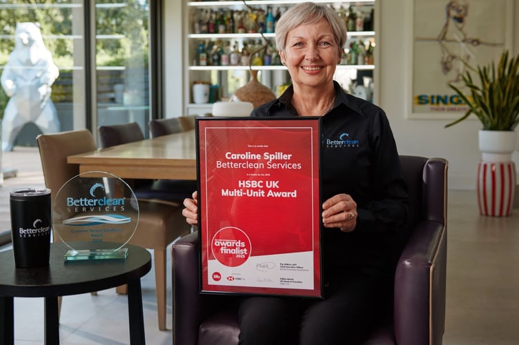 Caroline Spiller from Betterclean is all smiles with her aard nomination certificate