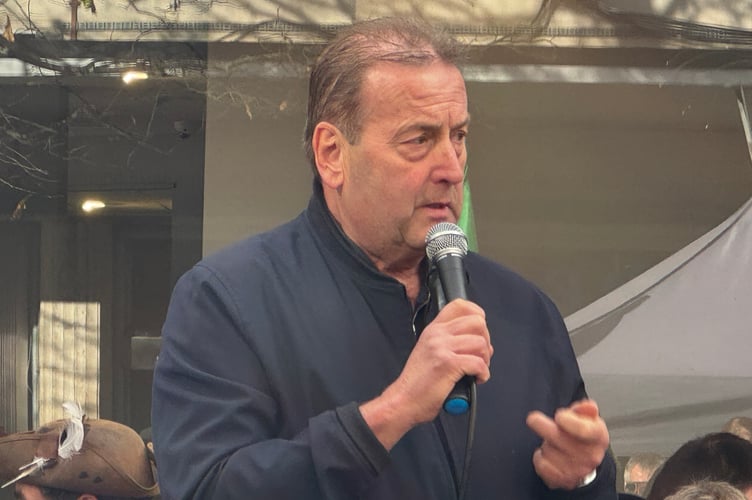 Exeter City Council Leader Cllr Phil Bialyk speaking at Exeter is for Everyone.  AQ 6527