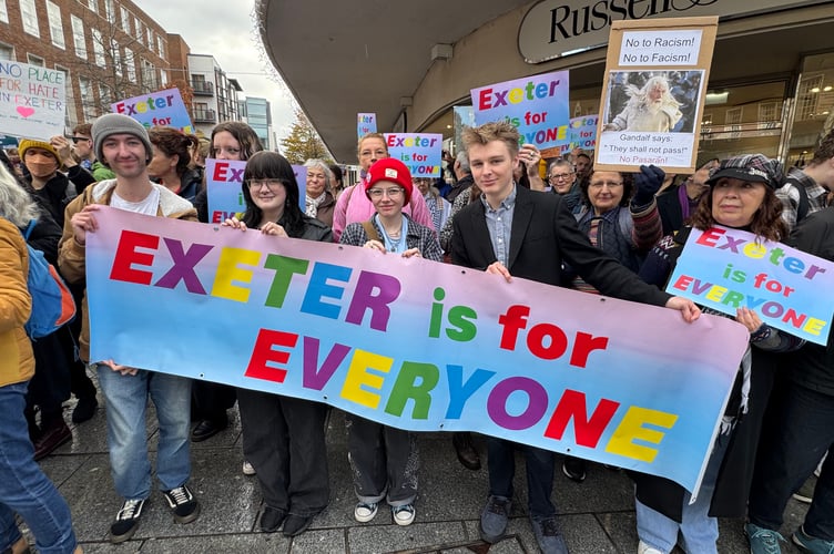 Some of the Exeter is for Everyone counter protest.  AQ 6254