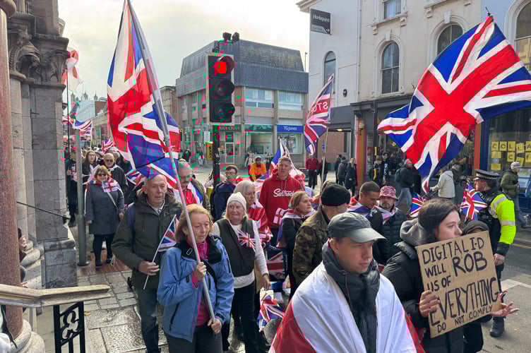 Some of the British Unity Walk protestors.  AQ 6468