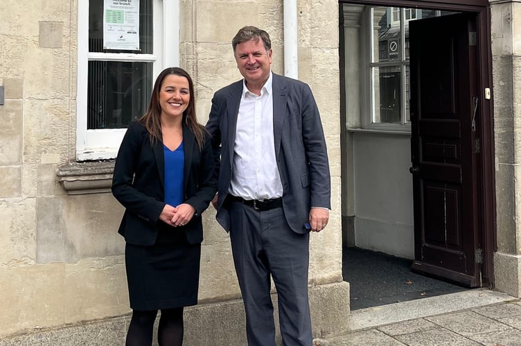 Sir Mel  Stride and Donna Calero.