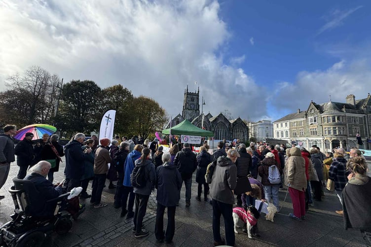 A rally promoting community diversity and inclusion support attracted a crowd in Tavistock on Sunday, November 2..