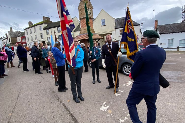 North Tawton's Remembrance parade set off from The Square.