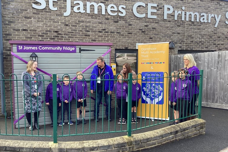 The community fridge and larder at St James Primary School.