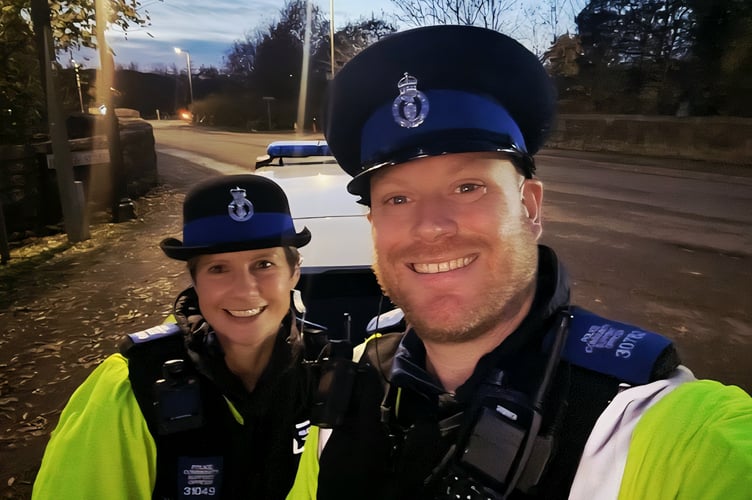PCSO Rebecca Watts with PCSO Sean Jones