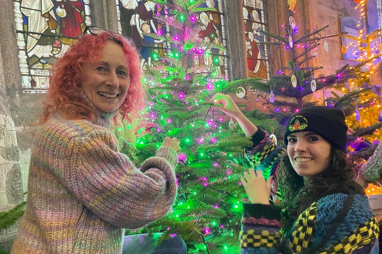 Tavistock Youth Cafe.Tavistock Christmas Tree Festival lighting up.