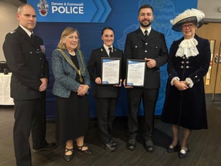 Police officers receive award for bravery after rescuing man 