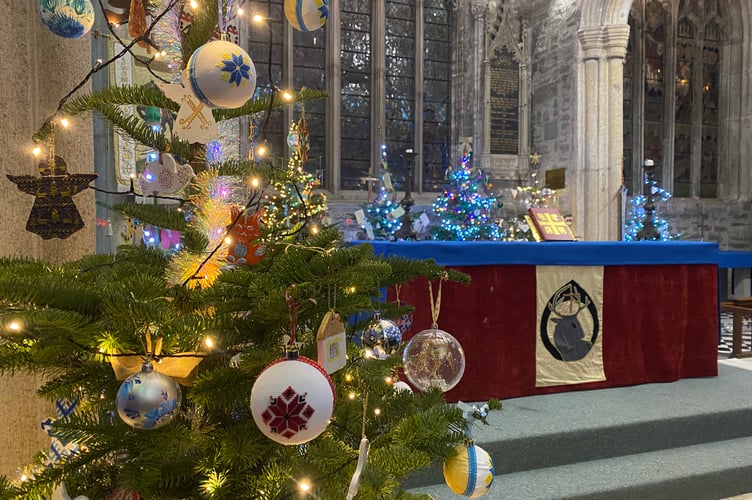Tavistock Christmas Tree Festival: St Eustachius' altar.