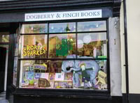 Bookshop unveils new window art inspired by Hugh Bonneville's debut 