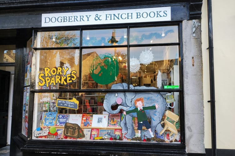 The finished window mural.