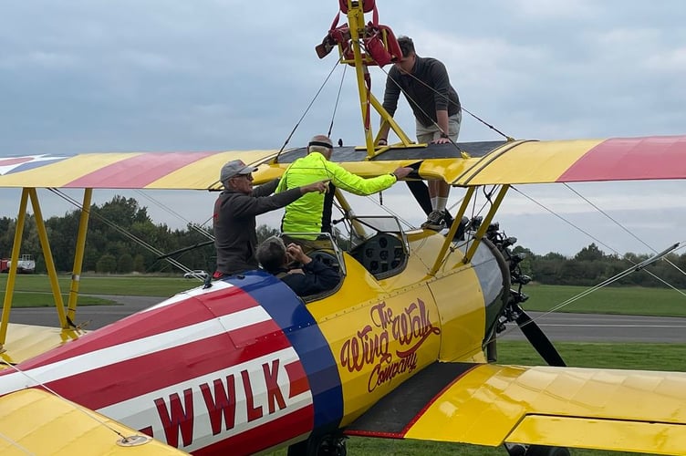 Preparing for the wing-walk.