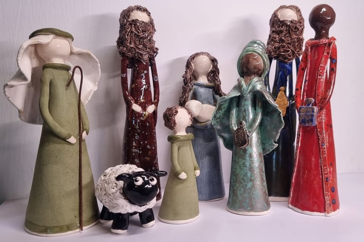 One of the nativity scenes to be seen in Northlew church.