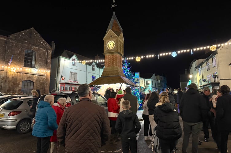 At the lights switch on event in North Tawton Town Square. AQ 0193
