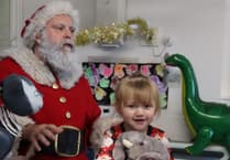 Plymouth hospital children's theatrical Santa joy