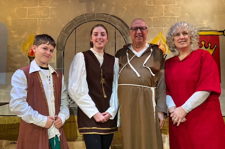 Four of the baddies in TADS pantomime Robin Hood and The Babes in the Wood.  AQ 1662
