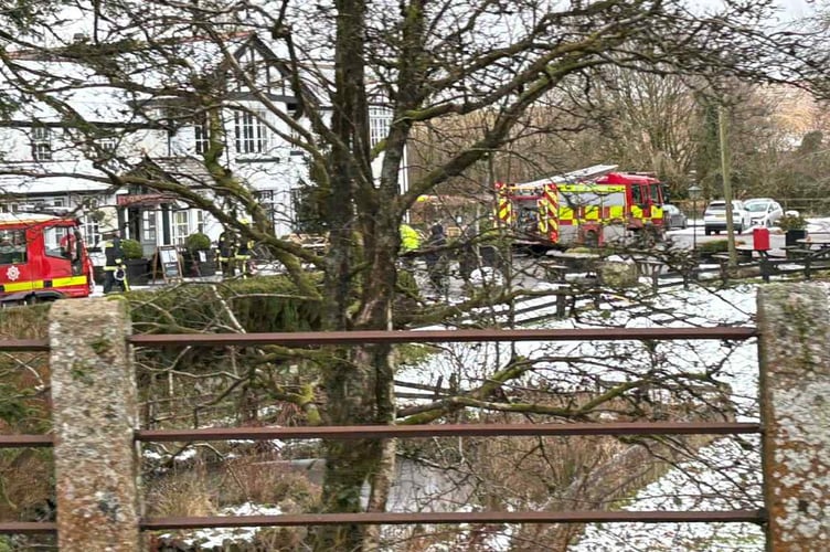 Two Bridges Hotel on Dartmoor evacuated after suspected electrical fire.