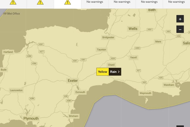 Met Office issues rain warning
