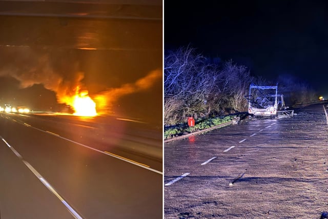 Firefighters battle A30 motorhome blaze