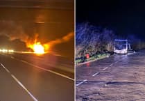 Firefighters battle A30 motorhome blaze near Lifton