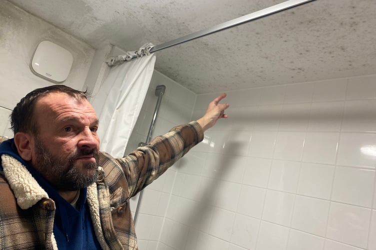 Darren Wannacott says his damp flat is a health hazard.