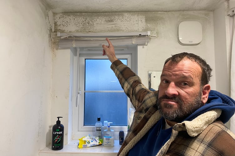 Darren Wannacott says his damp flat is a health hazard.